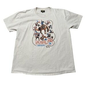 Seager Men's Las Vegas NFR Rodeo T Shirt Beige Size XXL 25.5 x 32 *FLAWS*